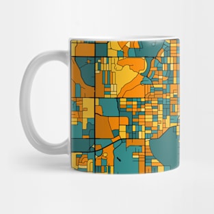 Omaha Map Pattern in Orange & Teal Mug